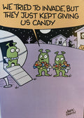 Alien Invasion Halloween Card