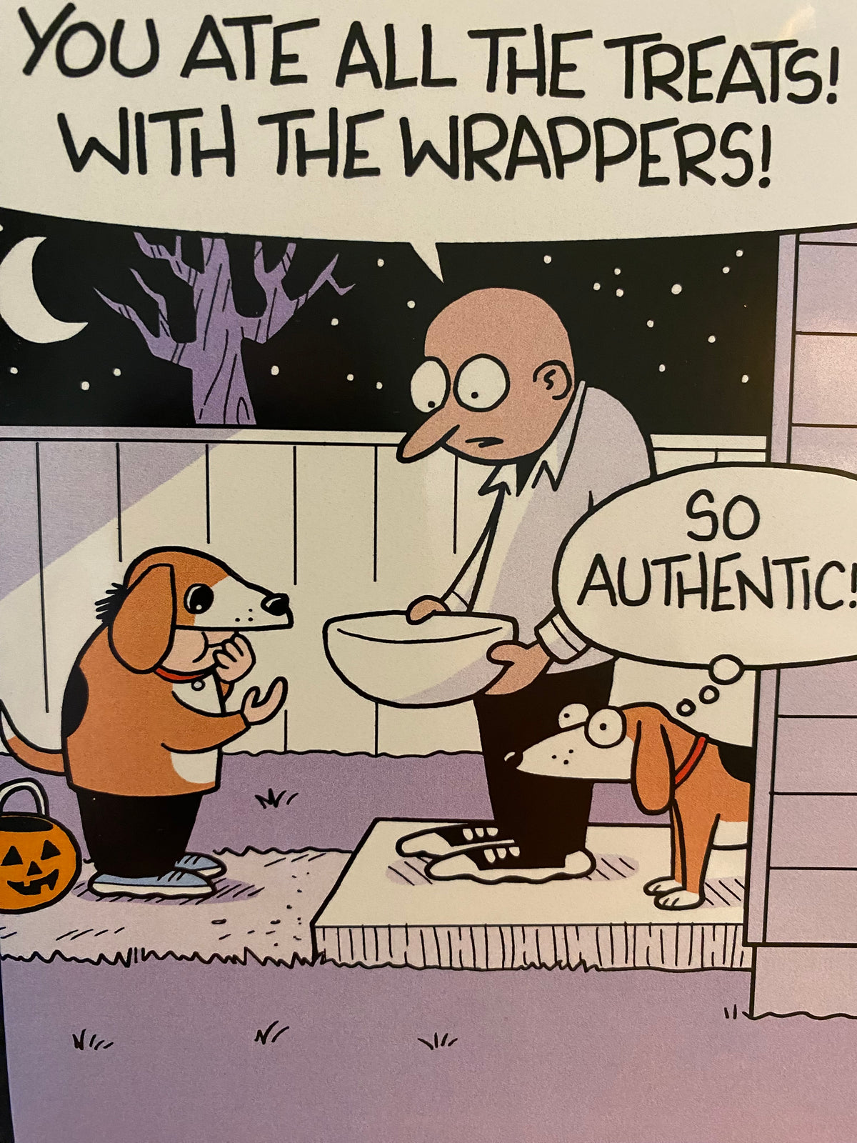 Kid in Dog Costume Halloween Card