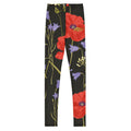 Girls' All Over Print Black & Red Floral Leggings