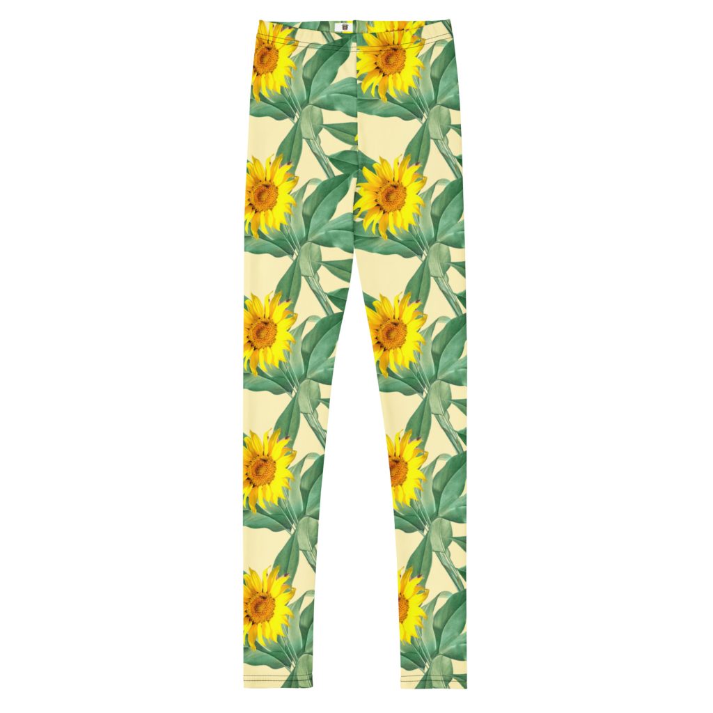 all over print youth leggings white front 6881433137945