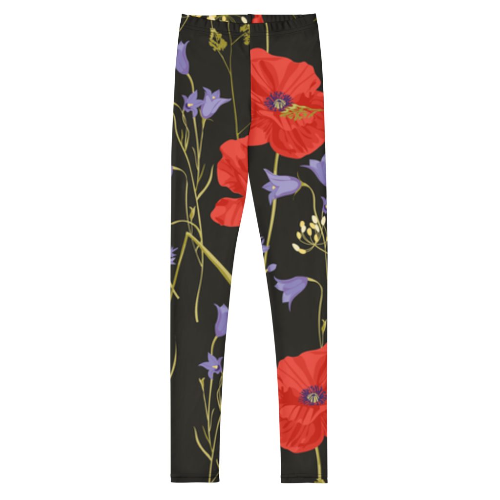 all over print youth leggings white front 6882a9a18d118