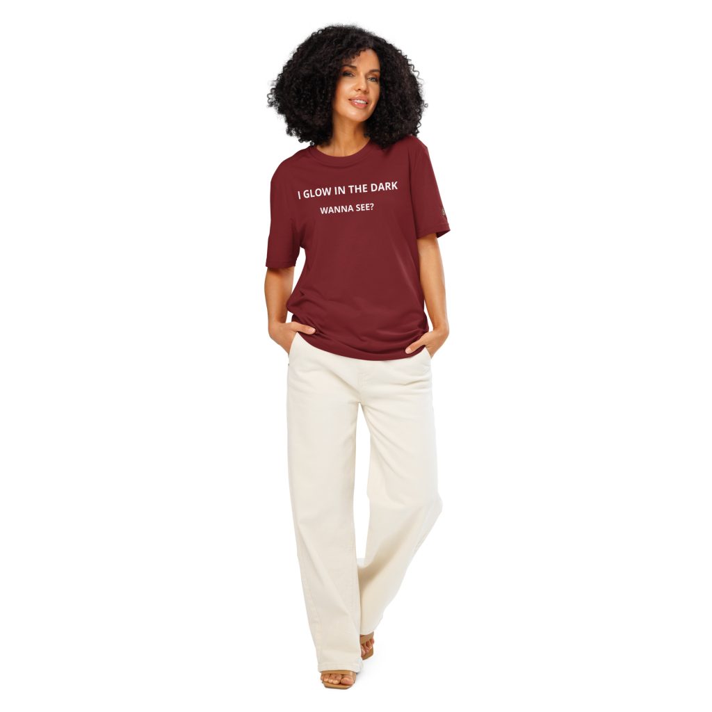 unisex organic ribbed neck t shirt burgundy front 68acd9e62cfcb
