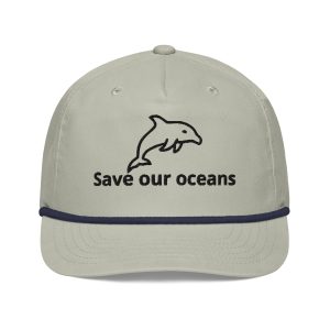 Rope cap encouraging protecting our oceans.