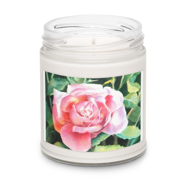 Scented soy candle with rose by CT artist Judith Selleck Chapman.. An excellent gift - Image 3