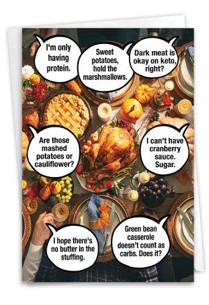 Family Foodies Humor Thanksgiving Card1