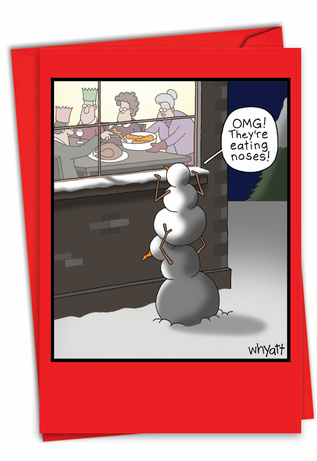 Eating Noses Funny Christmas Greeting Card2