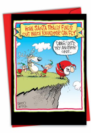 Reindeer Can Fly Funny Christmas Card2