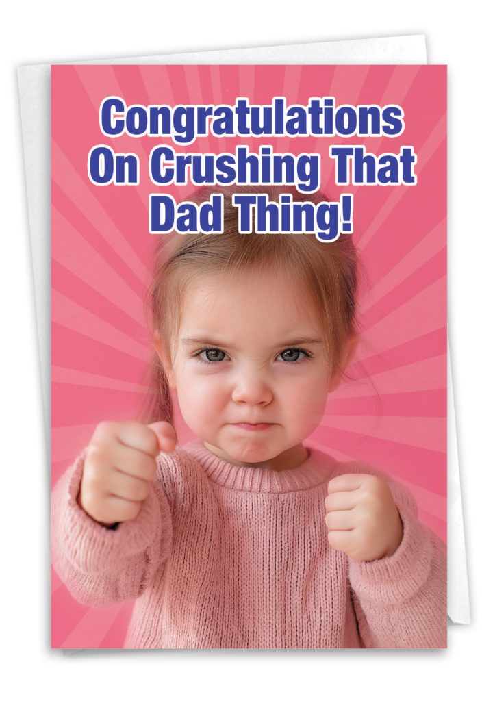 humorous crushing it dad girl card 5