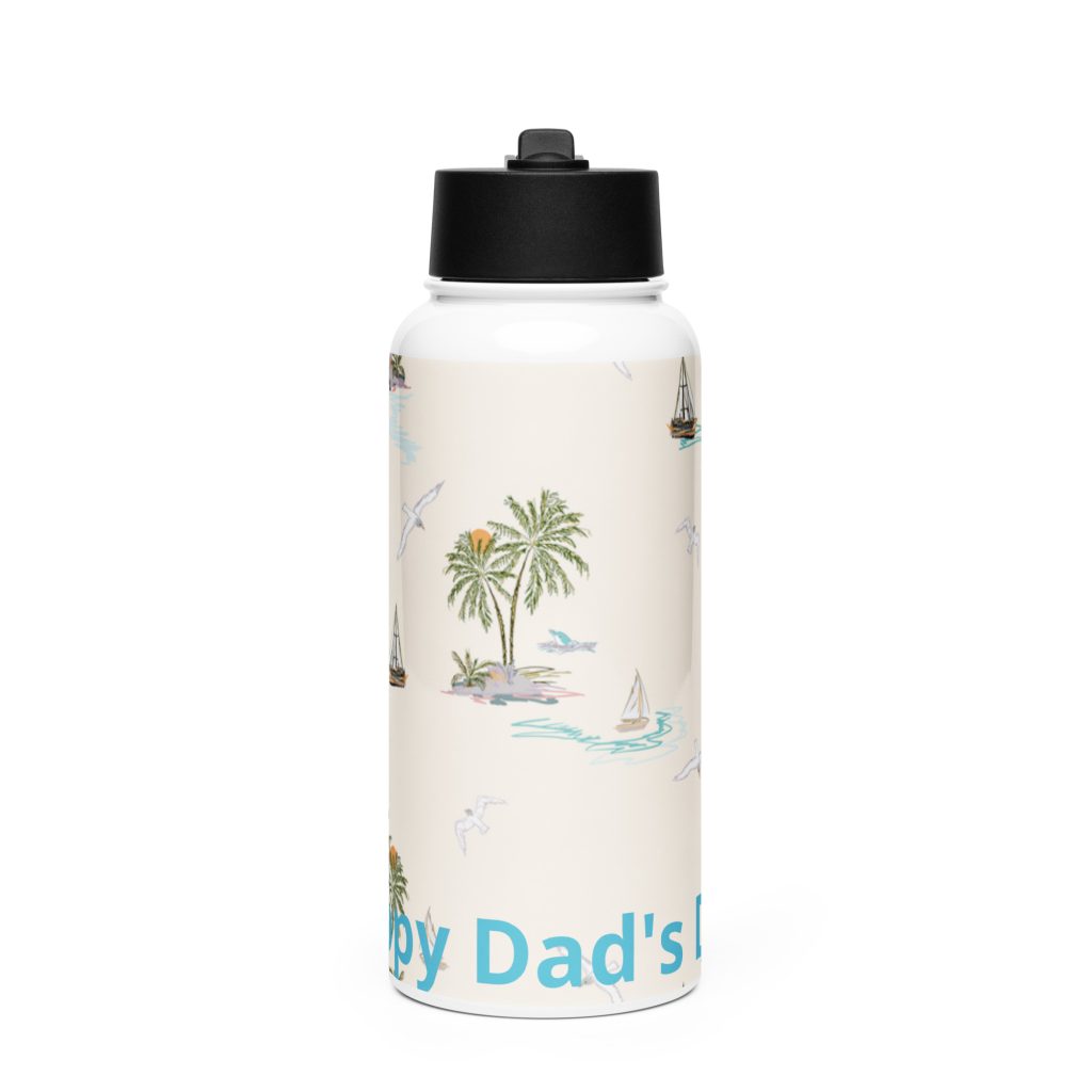 stainless steel water bottle with a straw lid white 32 oz front 6a1de0aa0b5b5