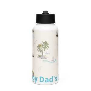 stainless steel water bottle with a straw lid white 32 oz front 6a1de0aa0b5b5